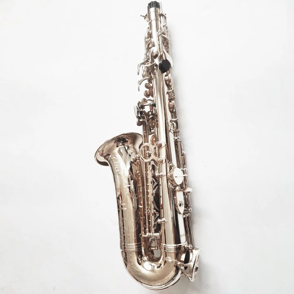 Classic 802 Silver Professional Alto Saksofon e-flat jeden do jednego modelu Model Instrument Ręcznie rzeźbiony wzór jeden do jednego