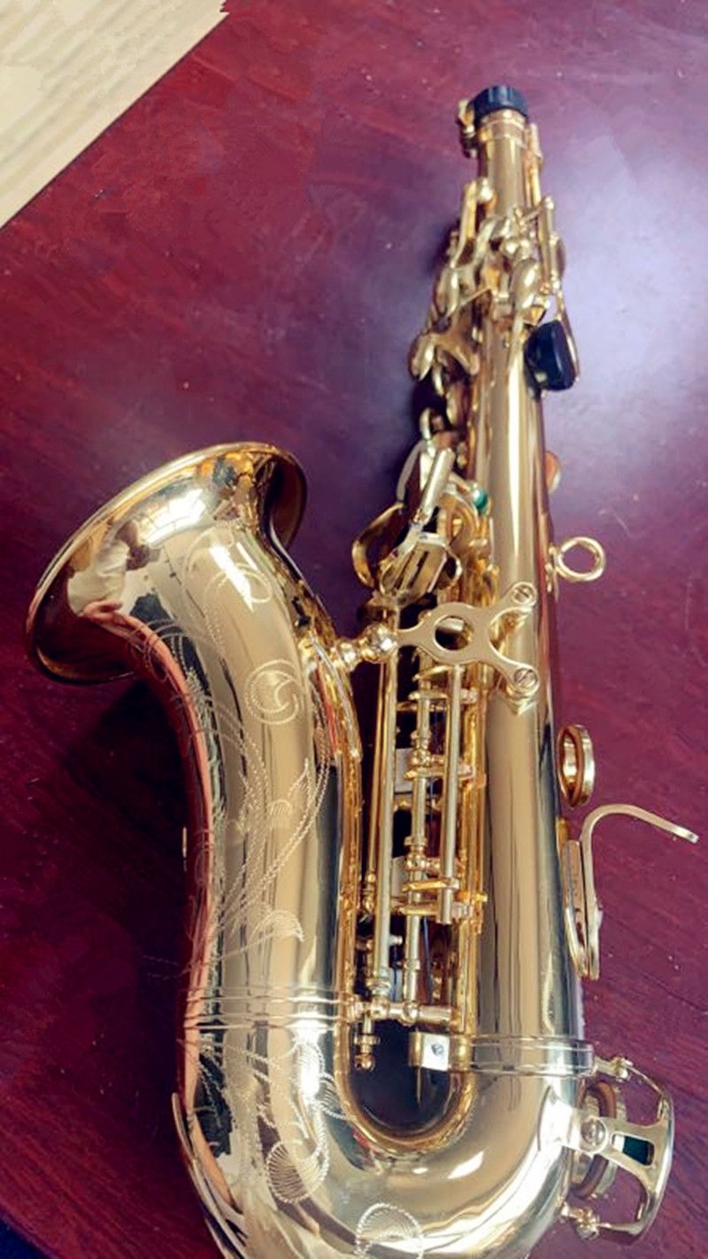 B SC-SC-W010 SOPRANO CURVADO SAXOPONHONO CRIANÇAS ADVORAIS DE WOODNO DIVROS ENTERNOS MUSICAIS DISTRIMENTOS GRATUITOS SOPRANO GOLES SAX CAIXAS