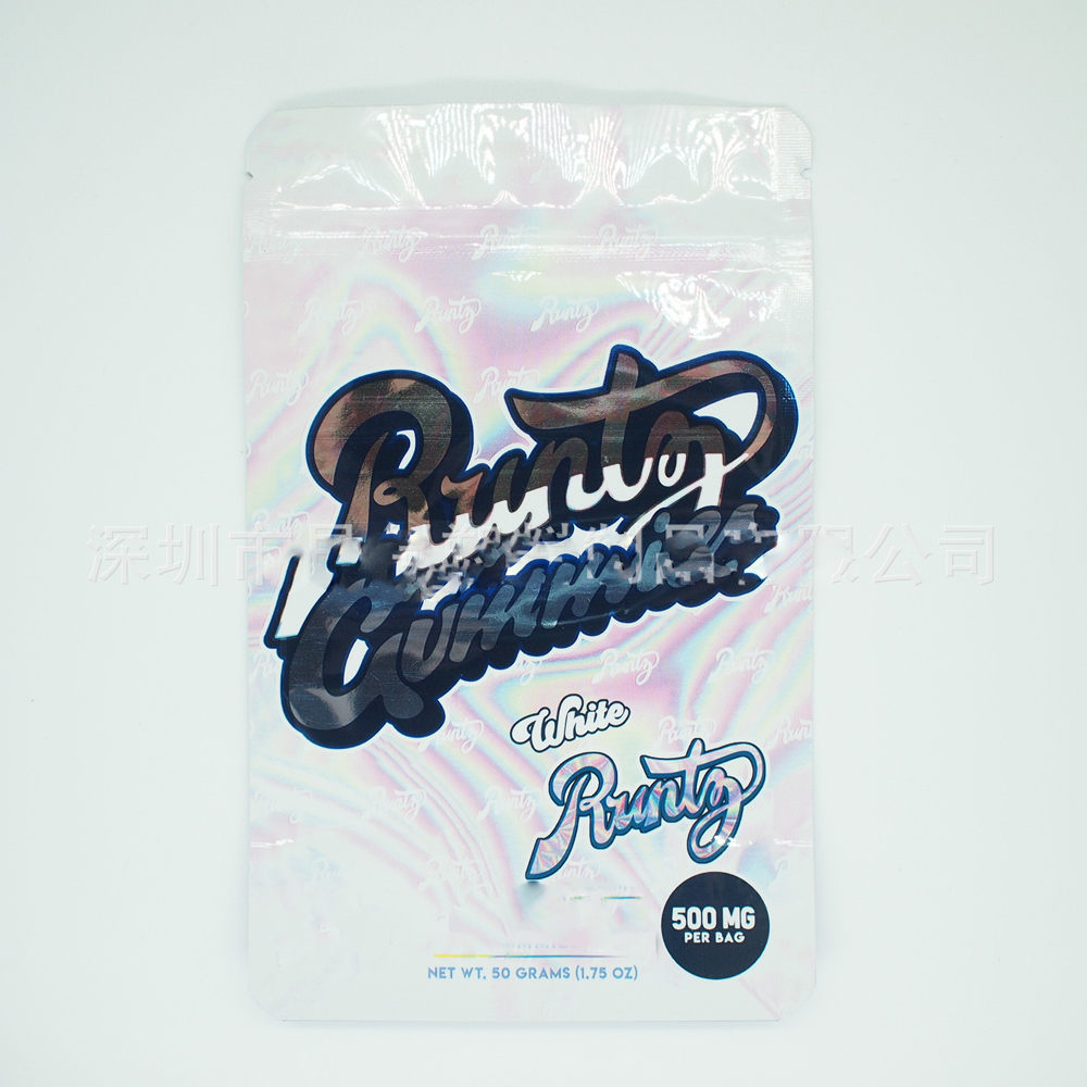 500 mg White Runtz Bolsas de embalaje Infundido Pink Runty Gummies Sandía Bolsa de Mylar Original ETHER Runts Stand Up Bolsa Embalaje a prueba de olores Bolsas con cremallera Suministros