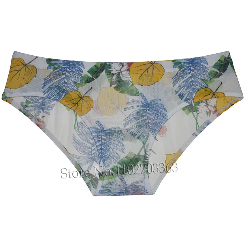 Männer Muster Mesh Slips Unterwäsche Floral Hipster Full Back Brief Sheer Bikini Pouch Stretchy Sexy Unterhose Leggings Mini Boxer Brief