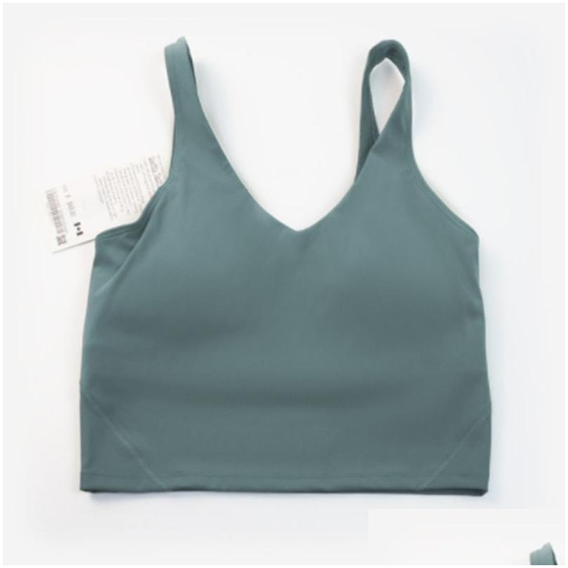 Yoga outfit lu-088 klassisk fitness kvinnor yoga bra smör mjuk kvinnor sport tank gym gröda väst skönhet tillbaka stötsäker med avtagbar ch dhcyD