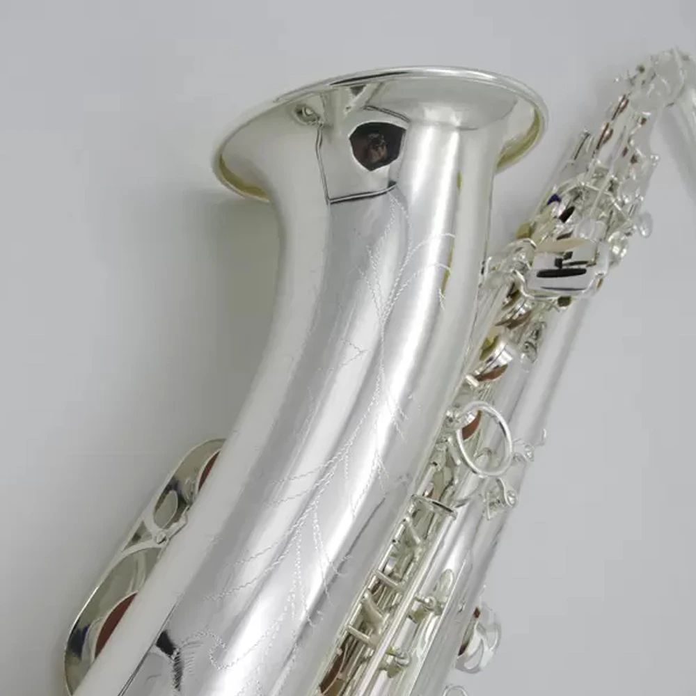 Srebrna B-Tune Oryginalna struktura O20 Profesjonalny saksofon tenorowy wszystko srebrne wykonane z wygodnego uczucia Sax Jazz Instrument 00