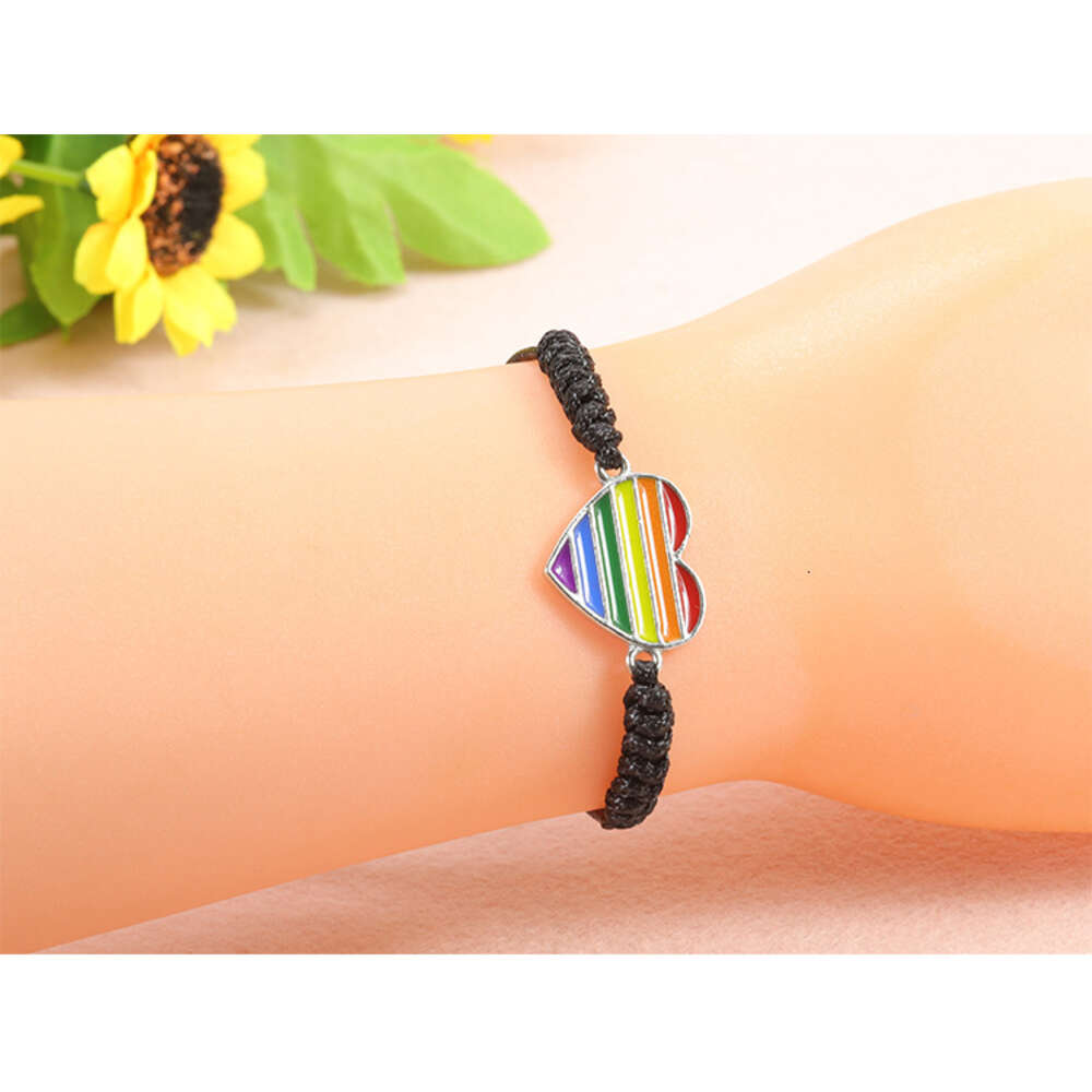 Bracelet Lgbt Gay Même Sexe Six Couleurs Arc-En-Ciel Bracelets Tissés À La Main Les Bracelet D'amitié Mâle Et Femelle Tressé Couple Bracelets Et Bracelet Ensemble Bijoux En Gros