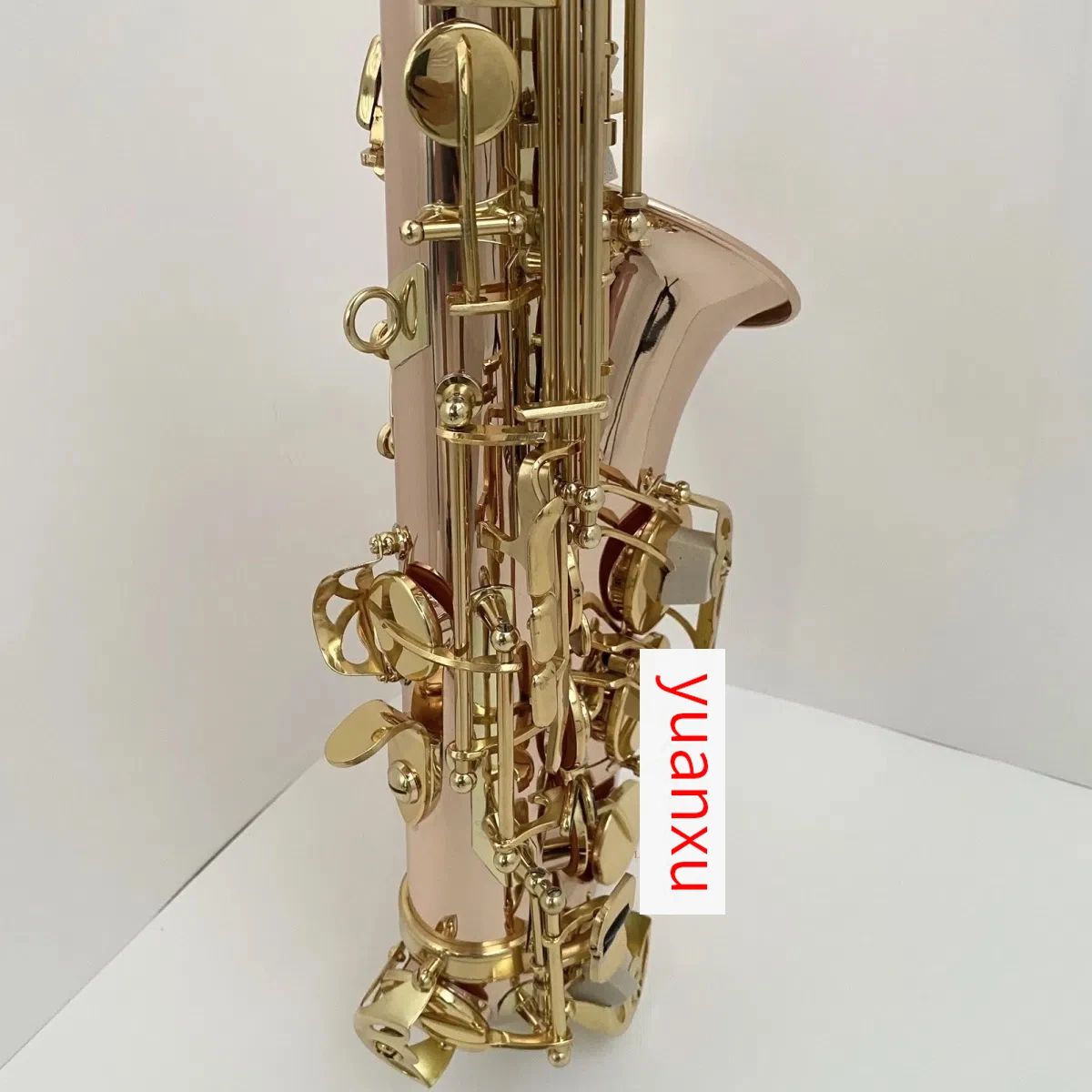 Wysokiej klasy różowo-złoto profesjonalny saksofon altowy Down e-Tune Upgrade Double-Rib Abalone Key Professional Mazz Instrument