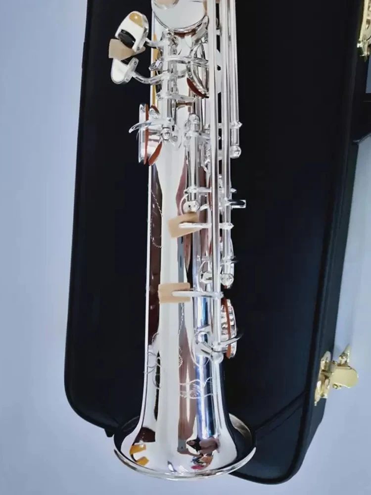 All-Silver Original 992 Structure Drop B-Key Professional Treble Saxophone Shell Gold-Plated Button Professional-Tone Sax