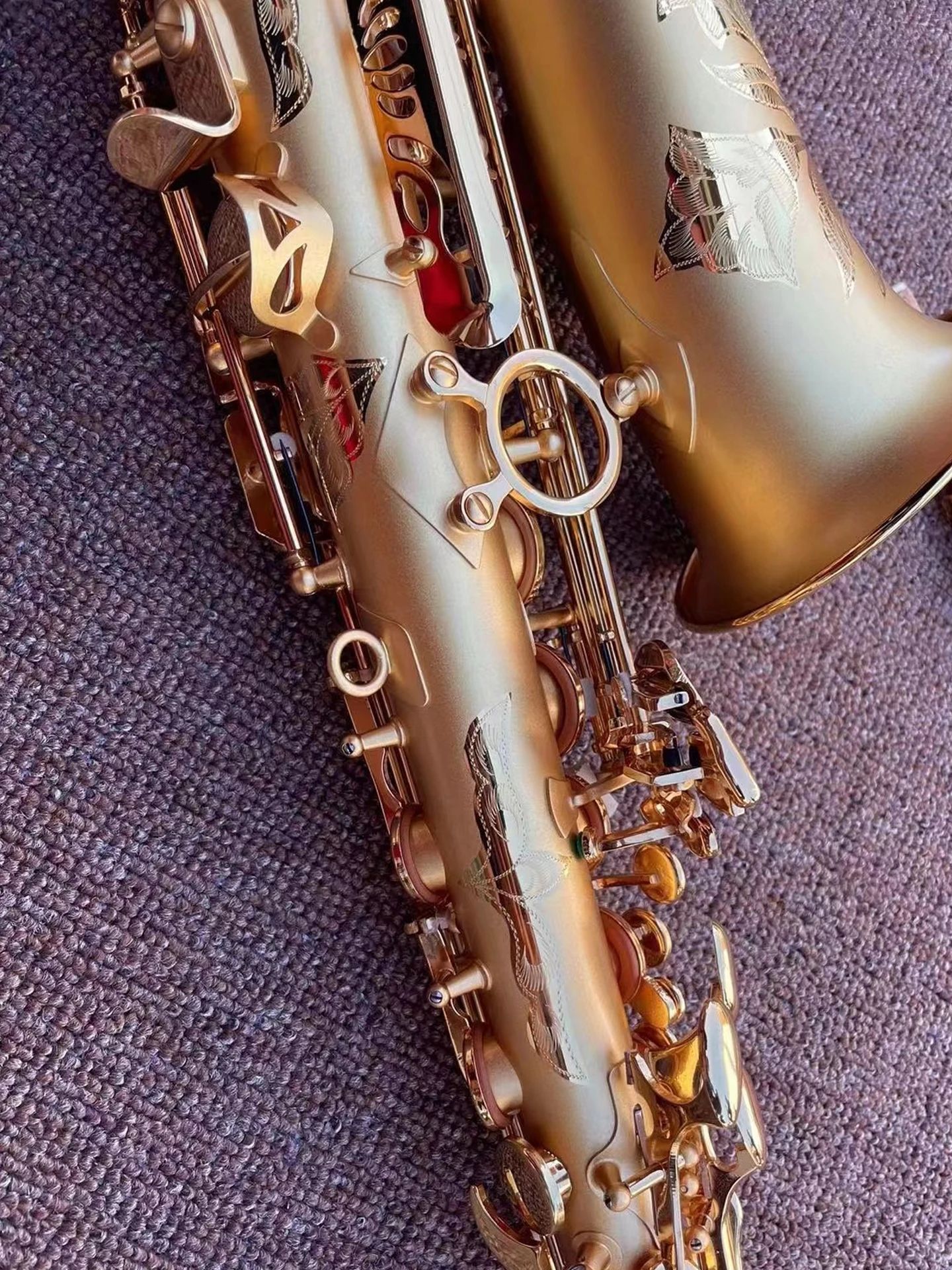 Hemp Gold Professional Alto Saksofon Drop E Ton 54 Wysokiej klasy czysty pozłacany matowy proces saksofonowy instrument jazzowy saksofon
