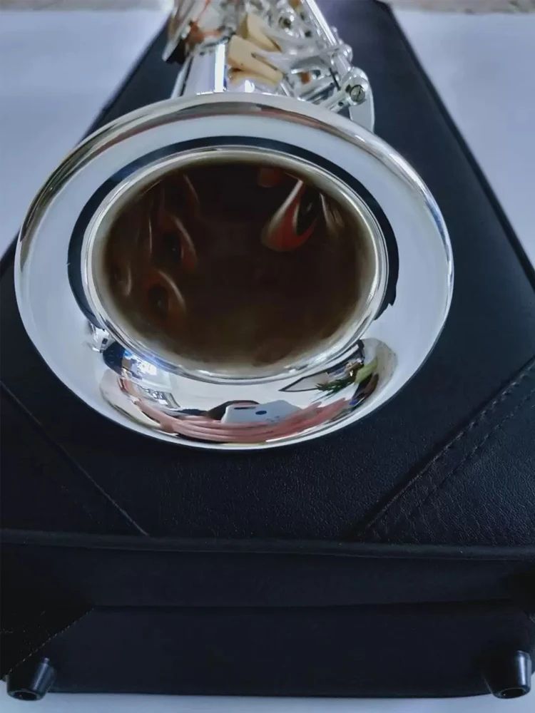 Geheel zilveren originele 992 structuur drop B-sleutel professionele treble saxofoonschelp vergulde knop professionele toon SAX