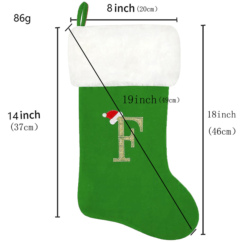 Large new Christmas stocking 46CM decoration supplies Christmas socks gift bag high-end red knitted letters Wholesale 1022