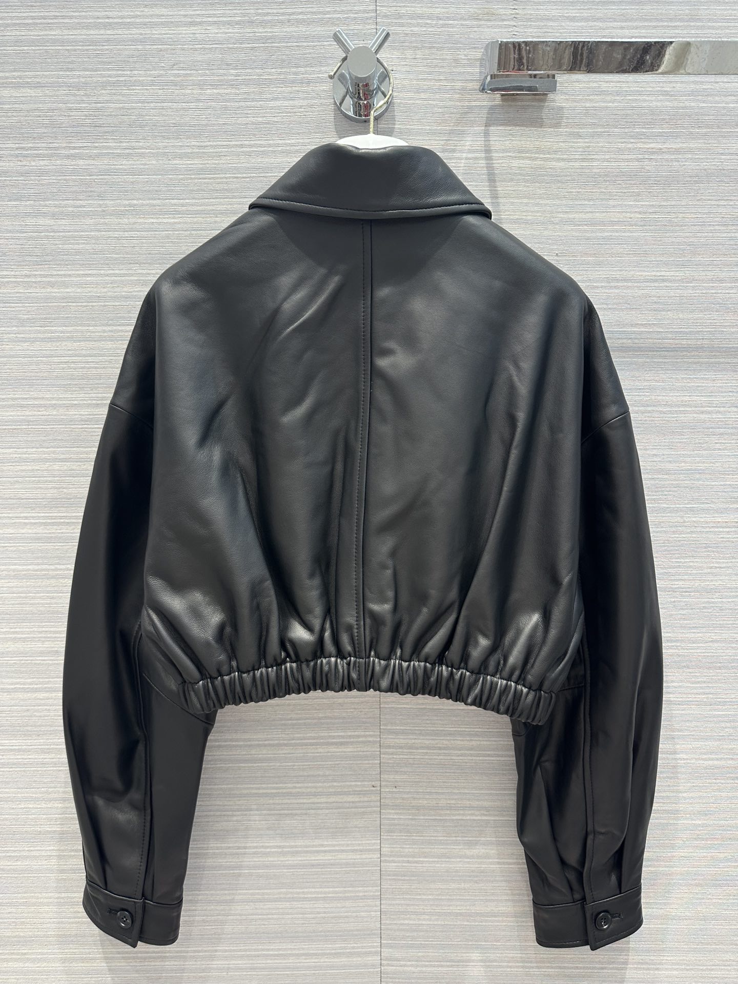 Women's Leather Milan Runway Jackets 2023 New Autumn Wintern Lapel Neck Long Sleeve Brand Same Style Coats Women's Designer Tops 1022-1