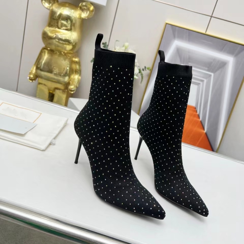 Woolen boots with fly woven upper, Czech diamond and fashionable high-end design