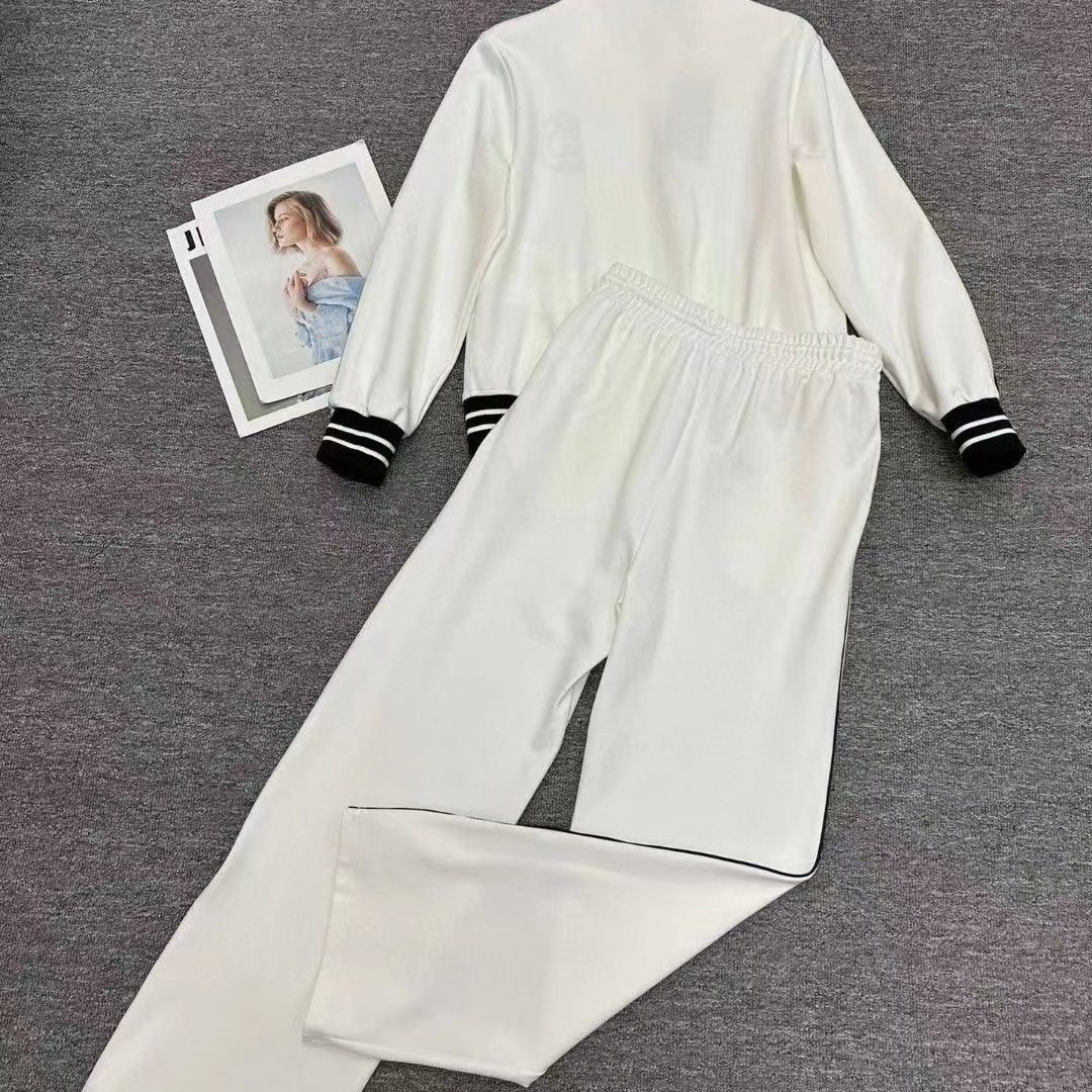 Gu CCI Kadınlar İki Parçalı Set Pantolon Günlük Elbise Tasarımcı Set Ceket Ceket Kadınlar İçin Uzun Kollu Ceket Serin Kız Sokak Giyim Ceket Seti