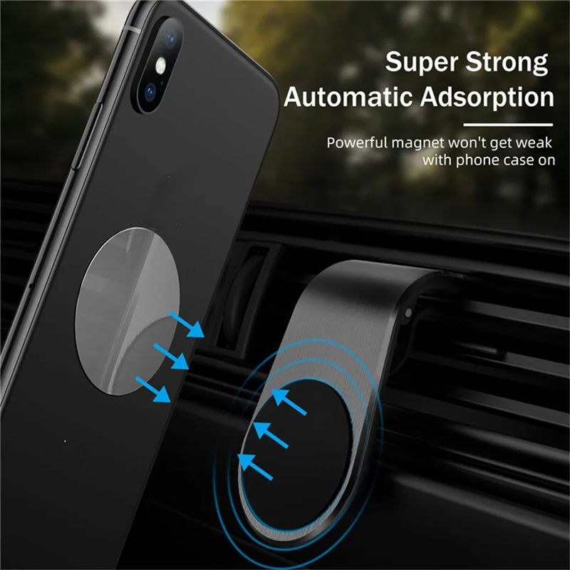 Support de téléphone magnétique pour voiture en métal Support de téléphone intelligent Support GPS pour iphone Xiaomi Support magnétique d'évent dans le Support de montage GPS de voiture