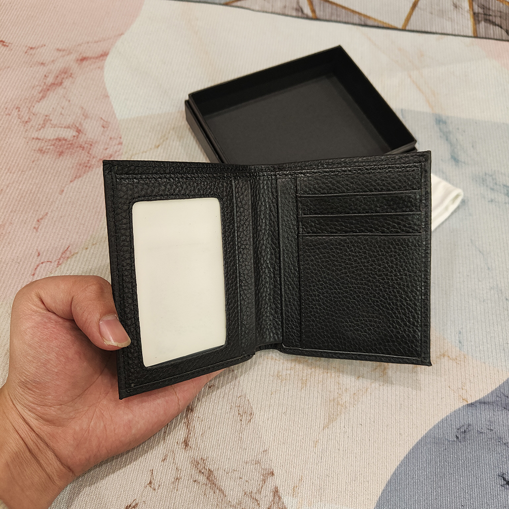 Portefeuille en cuir véritable pour hommes, porte-cartes de styliste, porte-monnaie de crédit, sac fourre-tout de styliste, porte-cartes de poche, porte-stylo mince, livré avec boîte