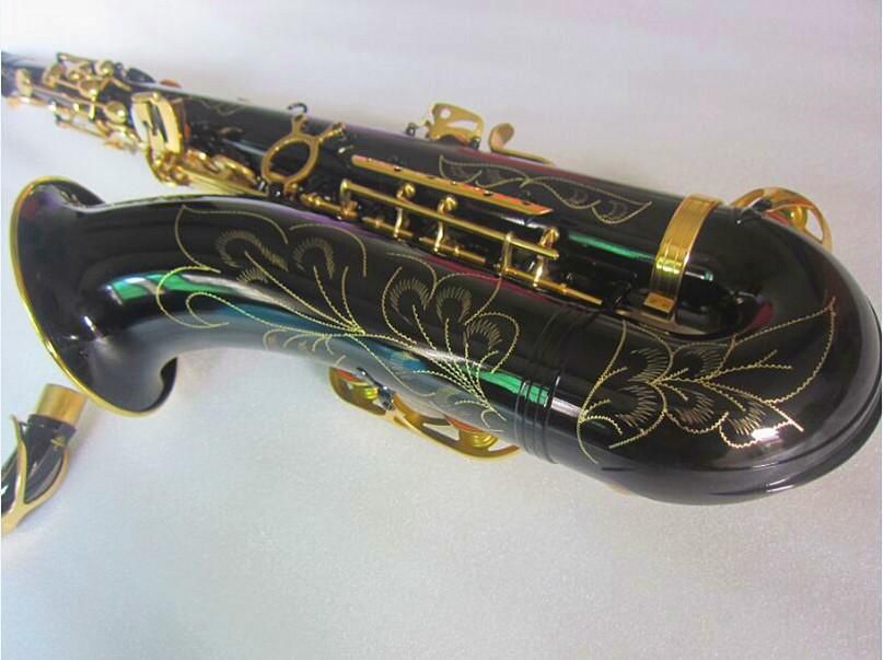 Wysokiej jakości czarny tenor saksofon profesjonalny BB mosiądz T-902 Gold Keys Sax Music Instrument z obudową
