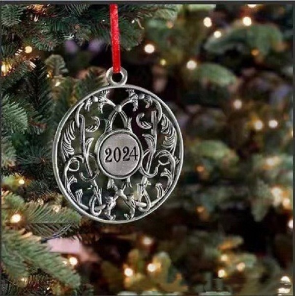 Pendentif décoratif pour arbre de noël, ornements métalliques suspendus, père noël, flocon de neige, arbre de noël, bonhomme de neige, couronne d'animaux