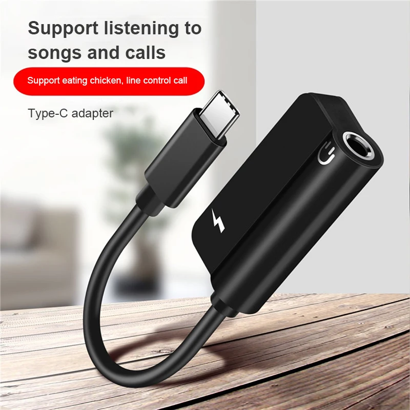 New USB Type C To 3.5mm Jack Adapter Headphone Audio Aux Charger Splitter Cable For Samsung Redmi Huawei PC Hardware Cables