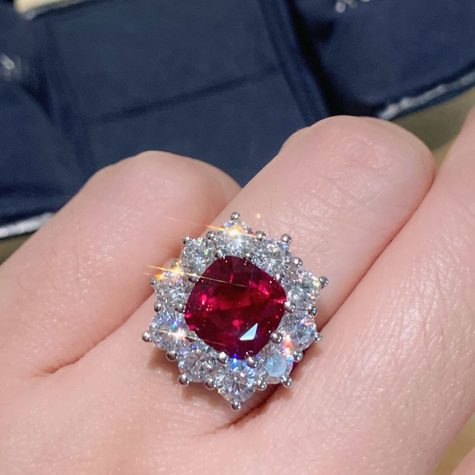 Femmes Bijoux de mariage Set Imitation Tourmaline Red Crystal Zircon Diamond Set Open Ring Boes Oreads Birlfriend Girlfriend Party Birthday