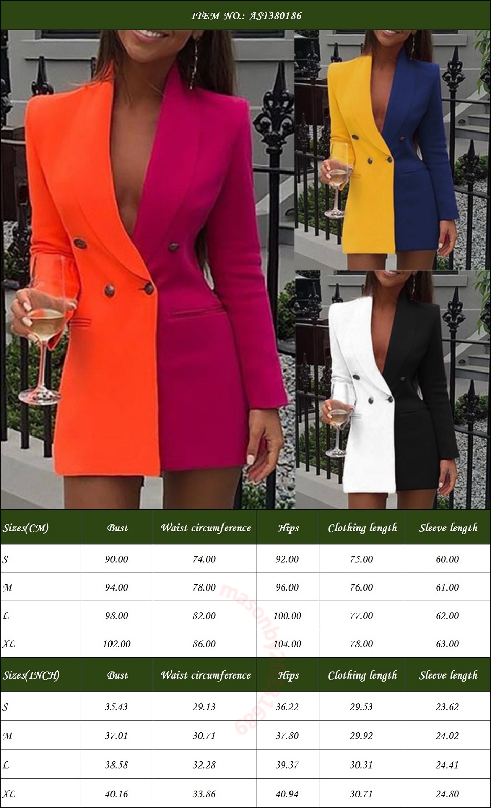 Perfect Combination of Style and Sophistication Color-Block Patchwork Suit Dress with V-Neck Collar Must-Have for Your Work Wardrobe