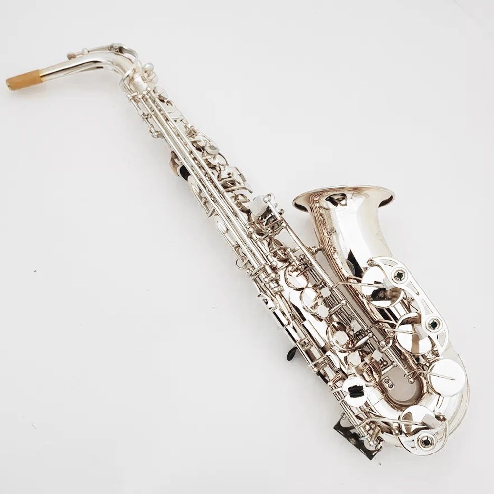 Silver 82 Professional Alto Saxophone E-platt en-till-en-struktur Japanskt hantverk Jazz Instrument Alto Sax Hand snidade mönster