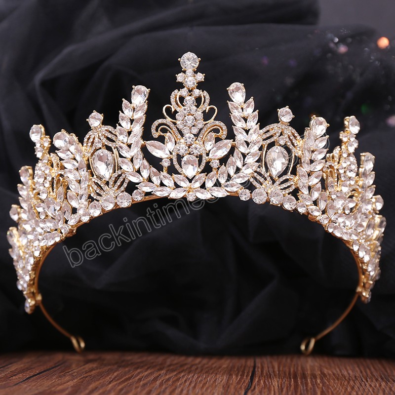 5 färger Luxury Crystal Tiara Crown for Women Wedding Party Dress Elegant Queen Bridal Bride Crown Headband Headwear