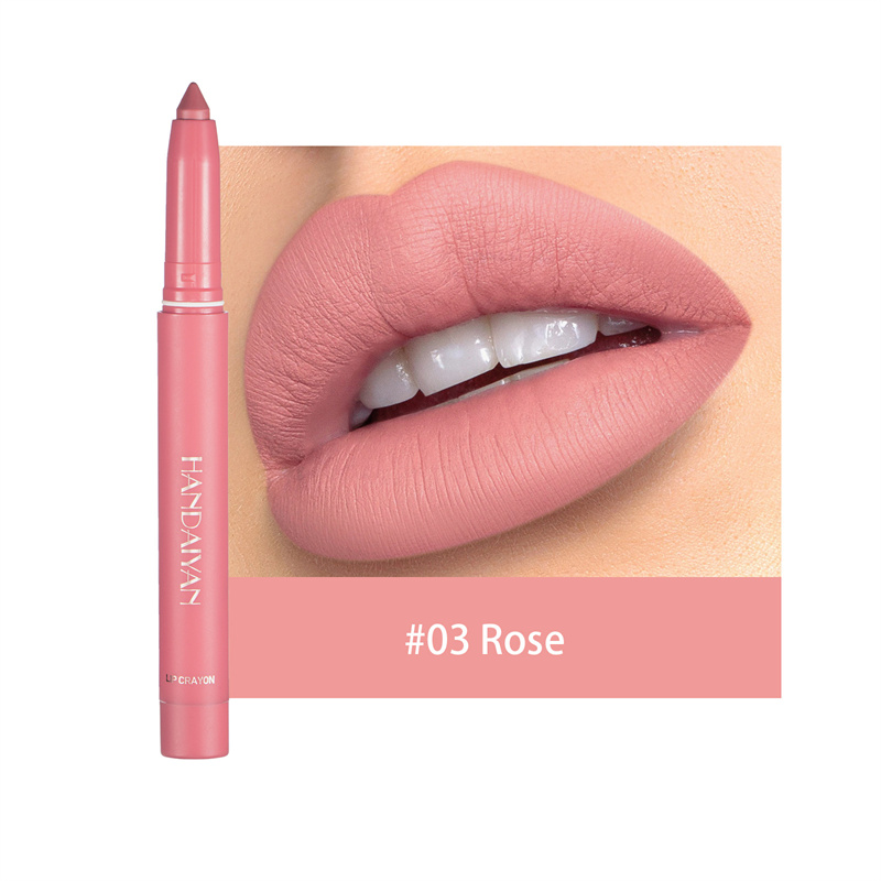 Stylo rouge à lèvres mat rose Nude, brillant à lèvres solide, imperméable, longue durée, crayon à lèvres, maquillage pour les lèvres, 12 couleurs