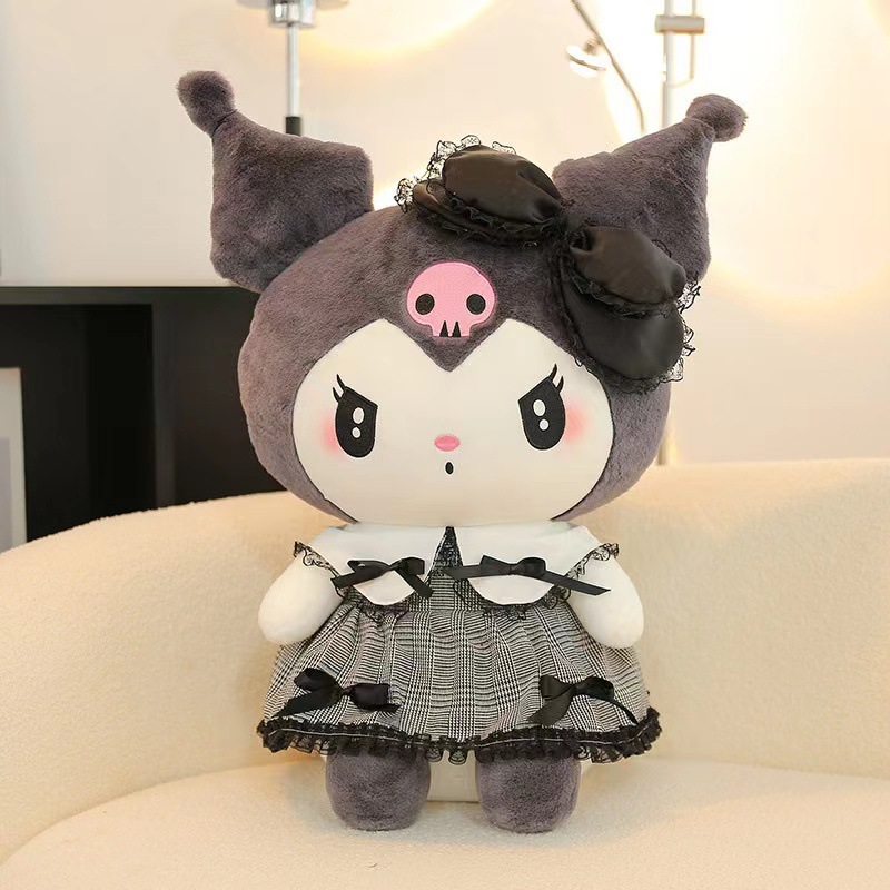 Factory grossist 29cm 2 stilar Dark Kuromi Plush Toys Animation Film och TV kring dockor och barns gåvor