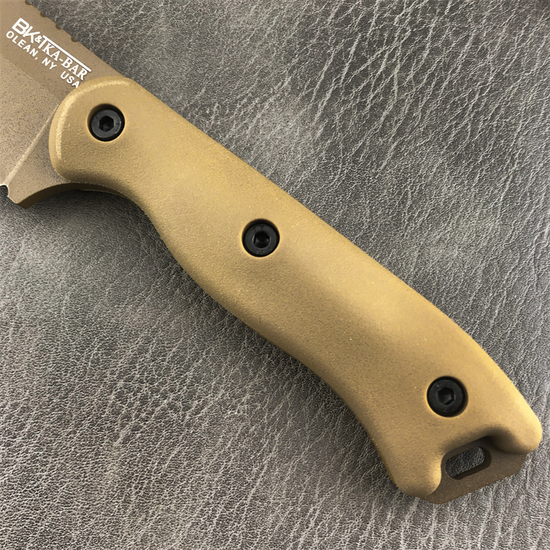 BK18 Kort harpoon Fixed Blade Knife Tan Harpoon Point Blade Nylon Glass Fiber Handtag Outdoor Tactical Self Defense Hunting Camping Knives 535 15002 3655