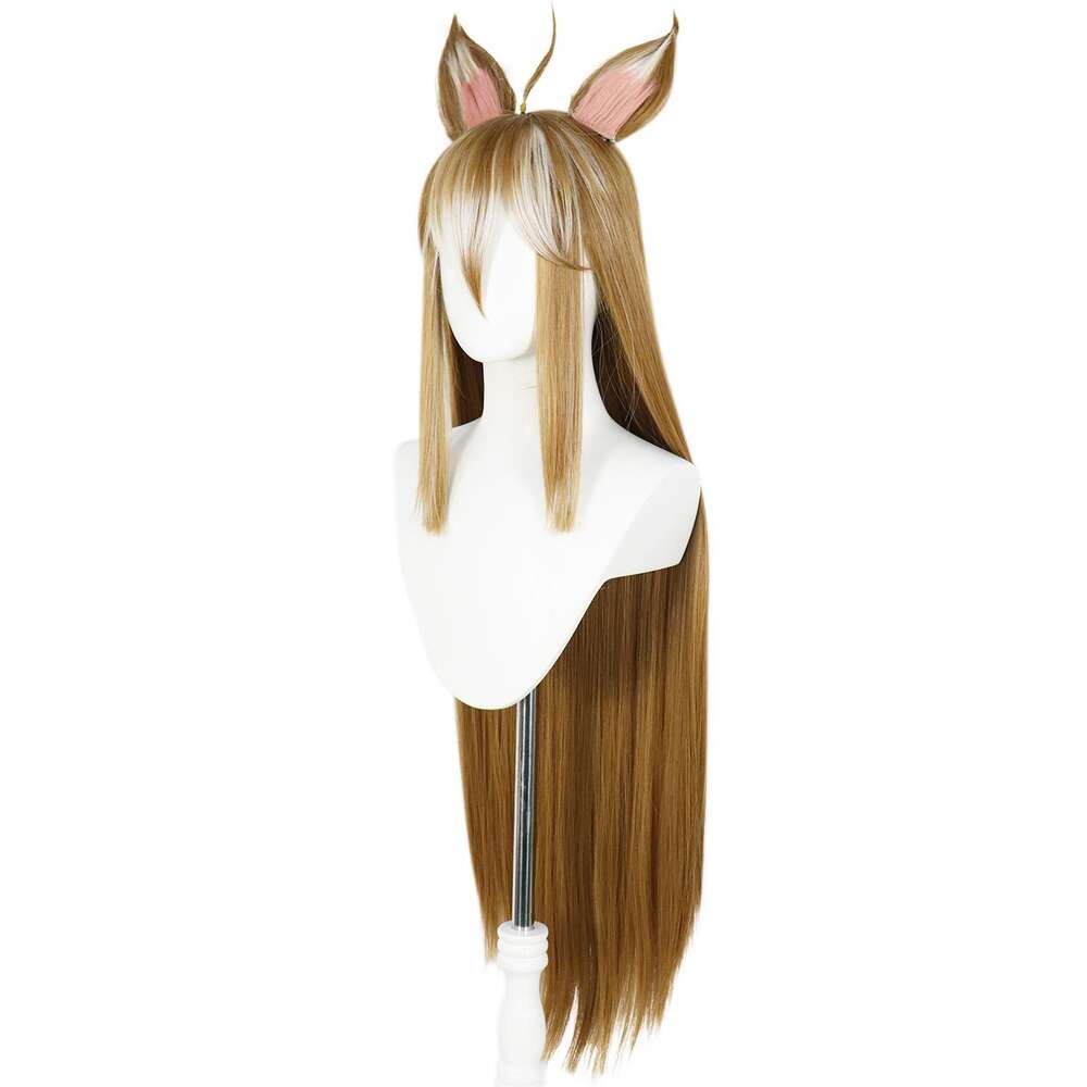 アニメゲームGenshin Impact Miss Wig Gorou Groudient Long Hairs Hairpin Free Wig Cap MS Hina Cosplay