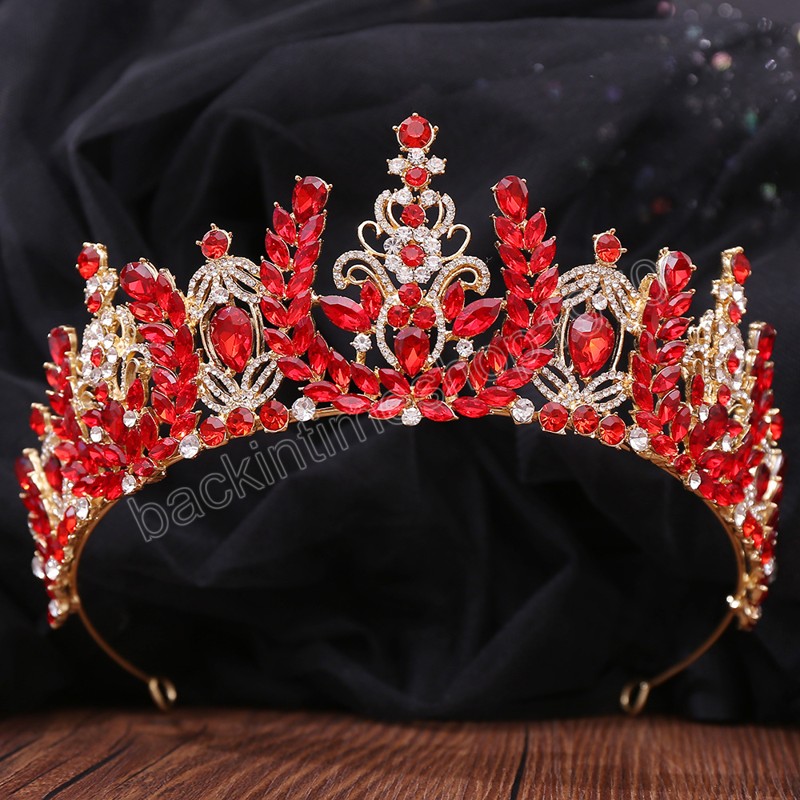 Couronne diadème en cristal de luxe, 5 couleurs, pour femmes, robe de soirée de mariage, élégante reine, couronne de mariée, bandeau, couvre-chef