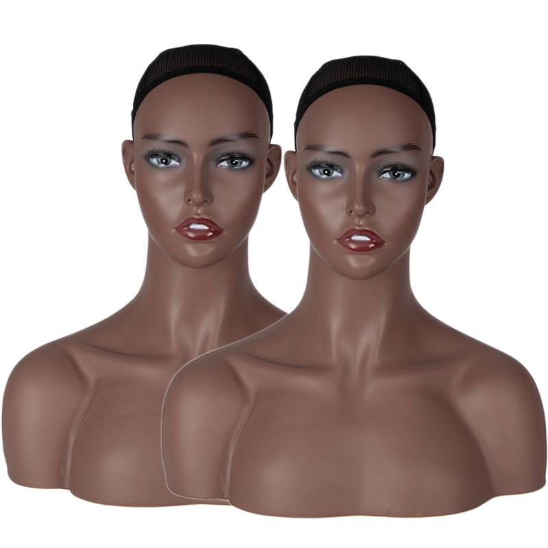 USA Warehouse Free Ship Mannequin Heads Woman Bald Head Inget hår mannequin smycken Model Glass Hat Wig Display Base PVC Head