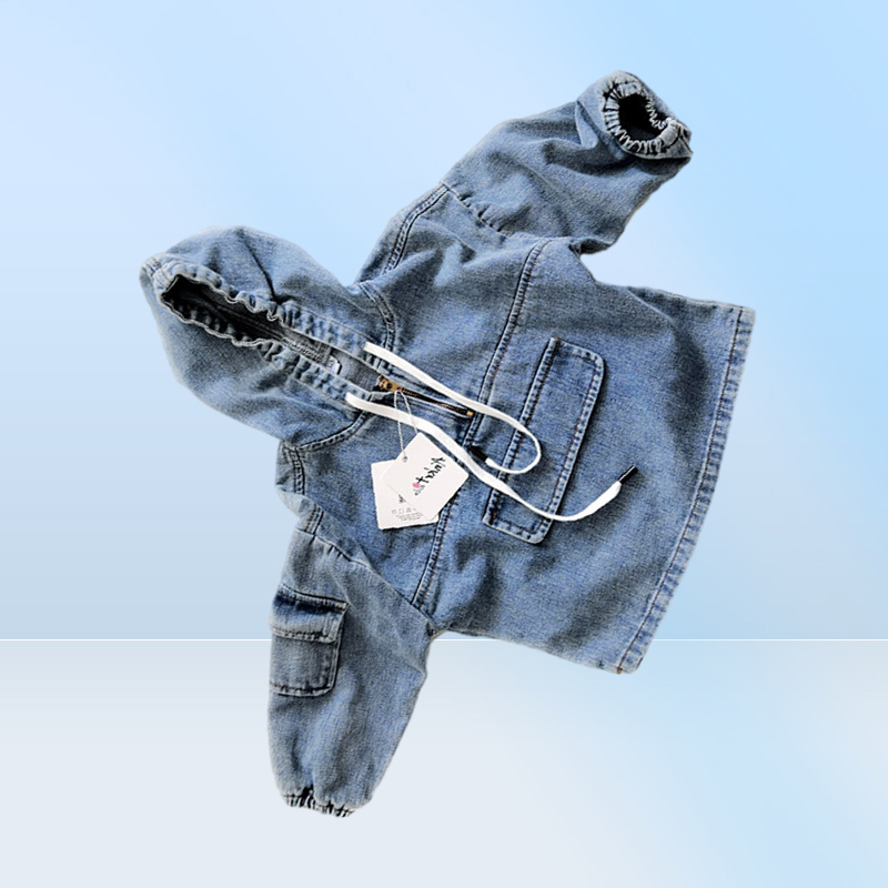 Thunderers Meisjes Jean Jas Lente Herfst Unisex Werkkleding Jongens Denim Jas Met Capuchon 27 Jaar Baby Meisje Winterkleding LJ2011258633056