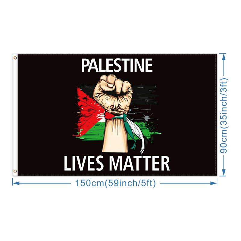 Palestinsk flagga 3x5 Anpassad flagga utomhusdekoration 150x90 cm palestina gratis flaggor