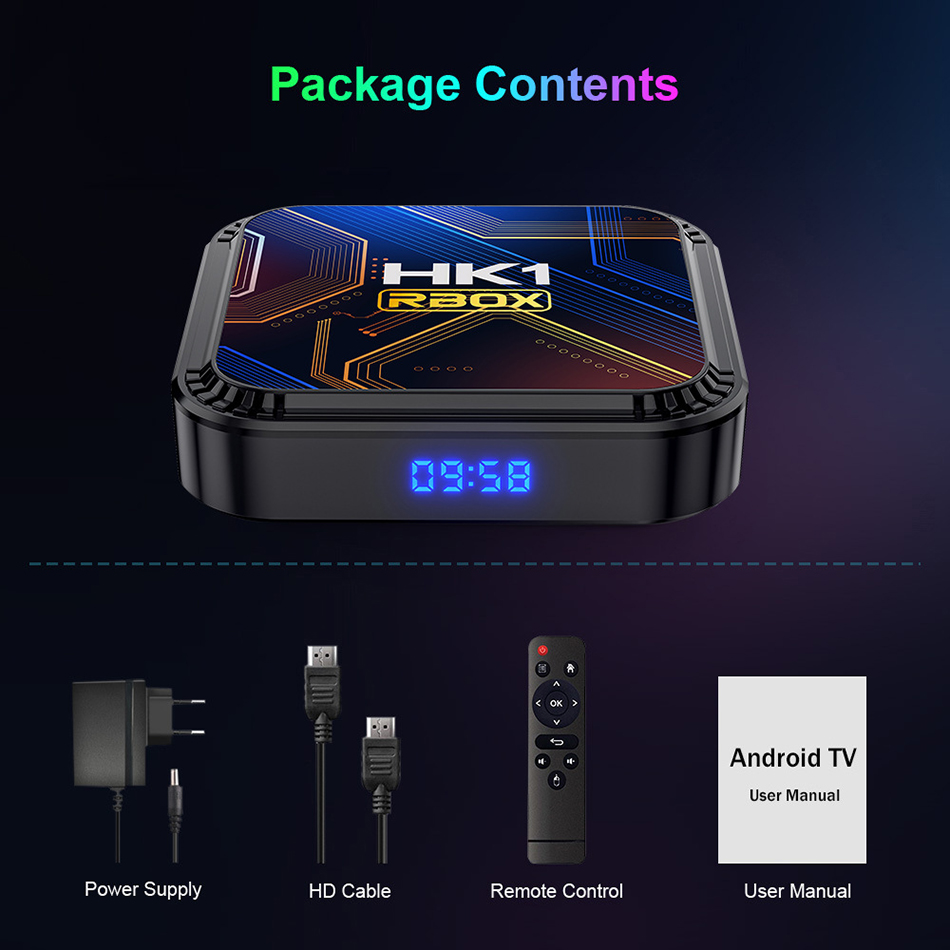 TV Box Android 13 HK1 RBOX K8 - Processeur RK3528 - 4Go RAM / 64Go ROM - WiFi 6 - 4K HDR