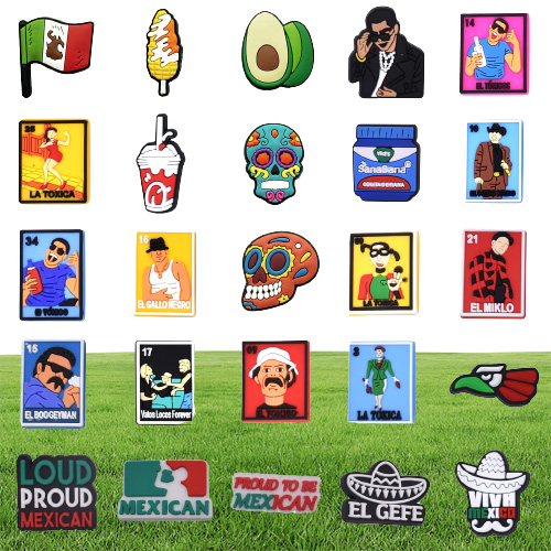 Shoe Parts Accessories Shoes Charms For Mexican Themed Latino Flag Pins Bracelet Adts Boys Girls Teens Sandals Decoratio9048187