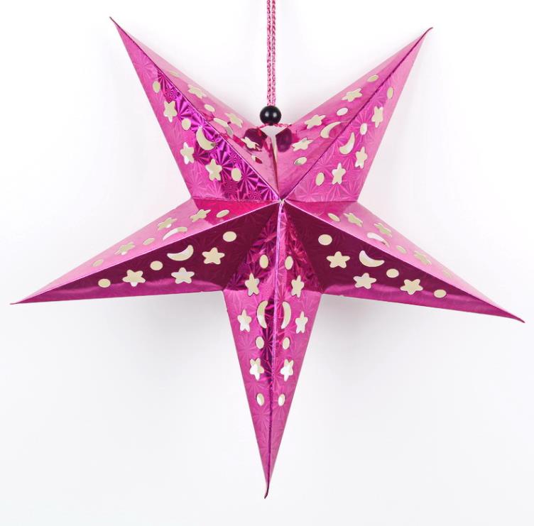 Kerstversiering Pentagram Hangend Papier Ster Hangend Plafond Laser Pentagram Kersttuin Woondecoratie SN6277