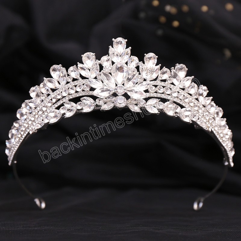 Coreano verde azul cristal princesa coroa para mulheres casamento luxo rainha princesa festa de noiva tiaras acessórios para o cabelo