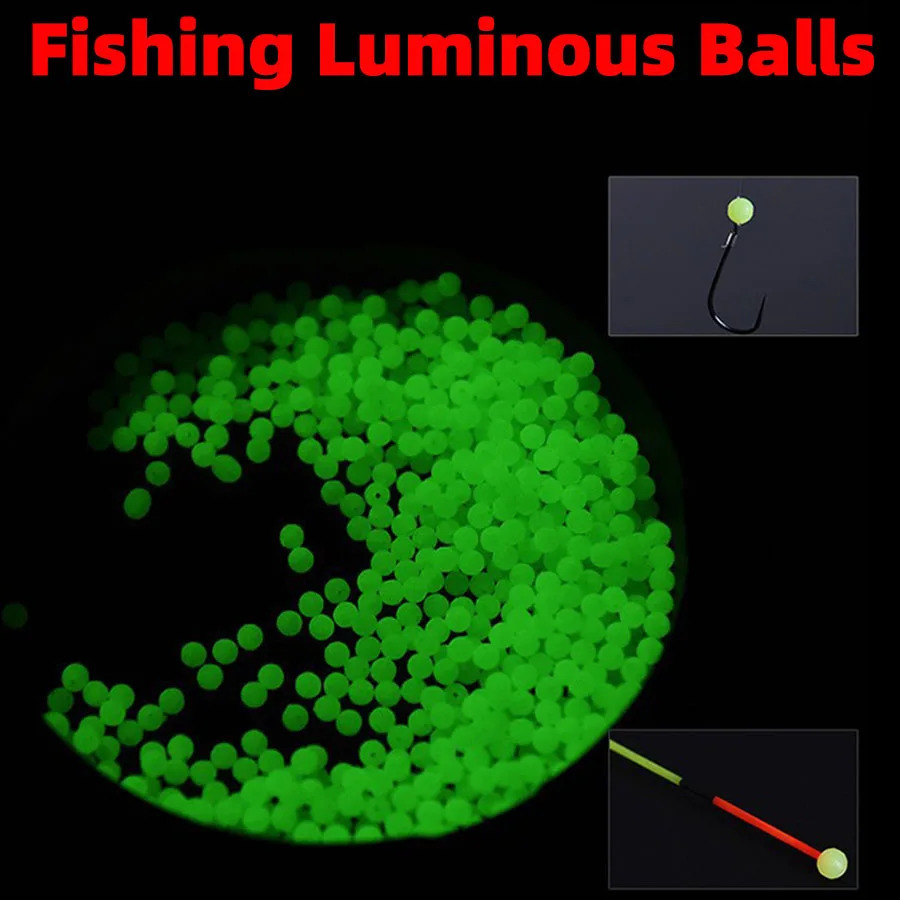 Baits Lures Night Fishing Floats Bead Glowing Balls Bass Bait Luminous Light Oval Plastic Glow 3mm10mm Lure Accessories 231023