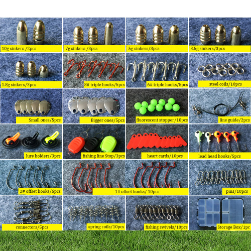 20 Kinds Fischereizubehör Haken Wirbel Gewicht Fischereisen -Stopper -Steckverbinder Löhne Köder angeln Tackle Box6675487