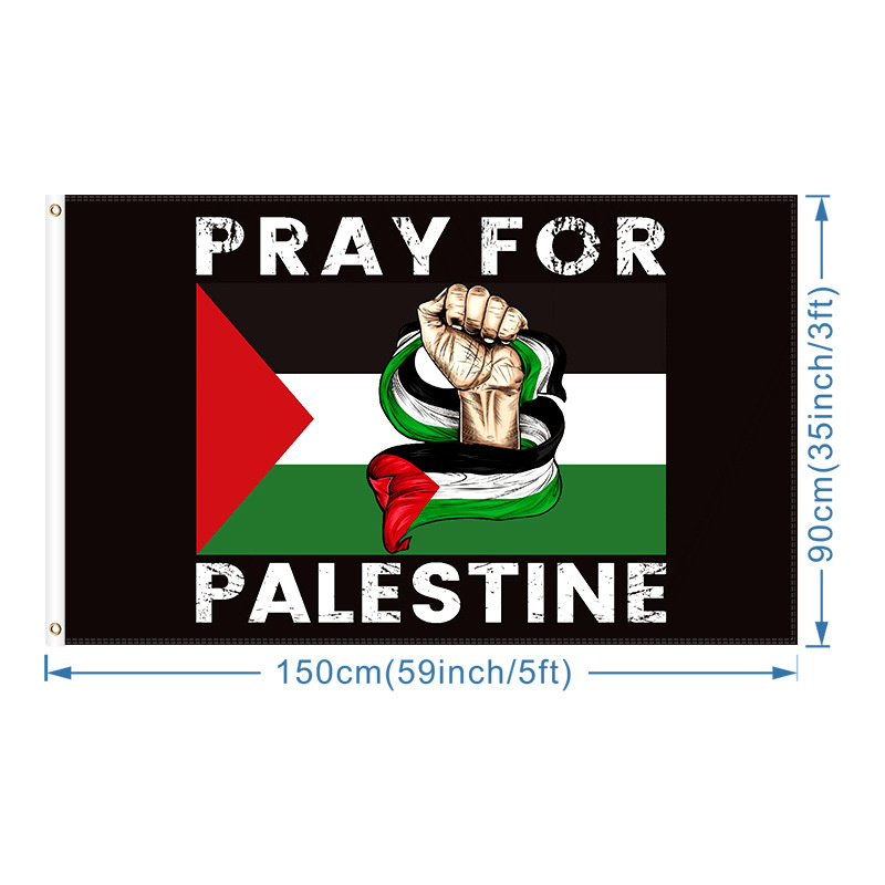 Palestinsk flagga 3x5 Anpassad flagga utomhusdekoration 150x90 cm palestina gratis flaggor