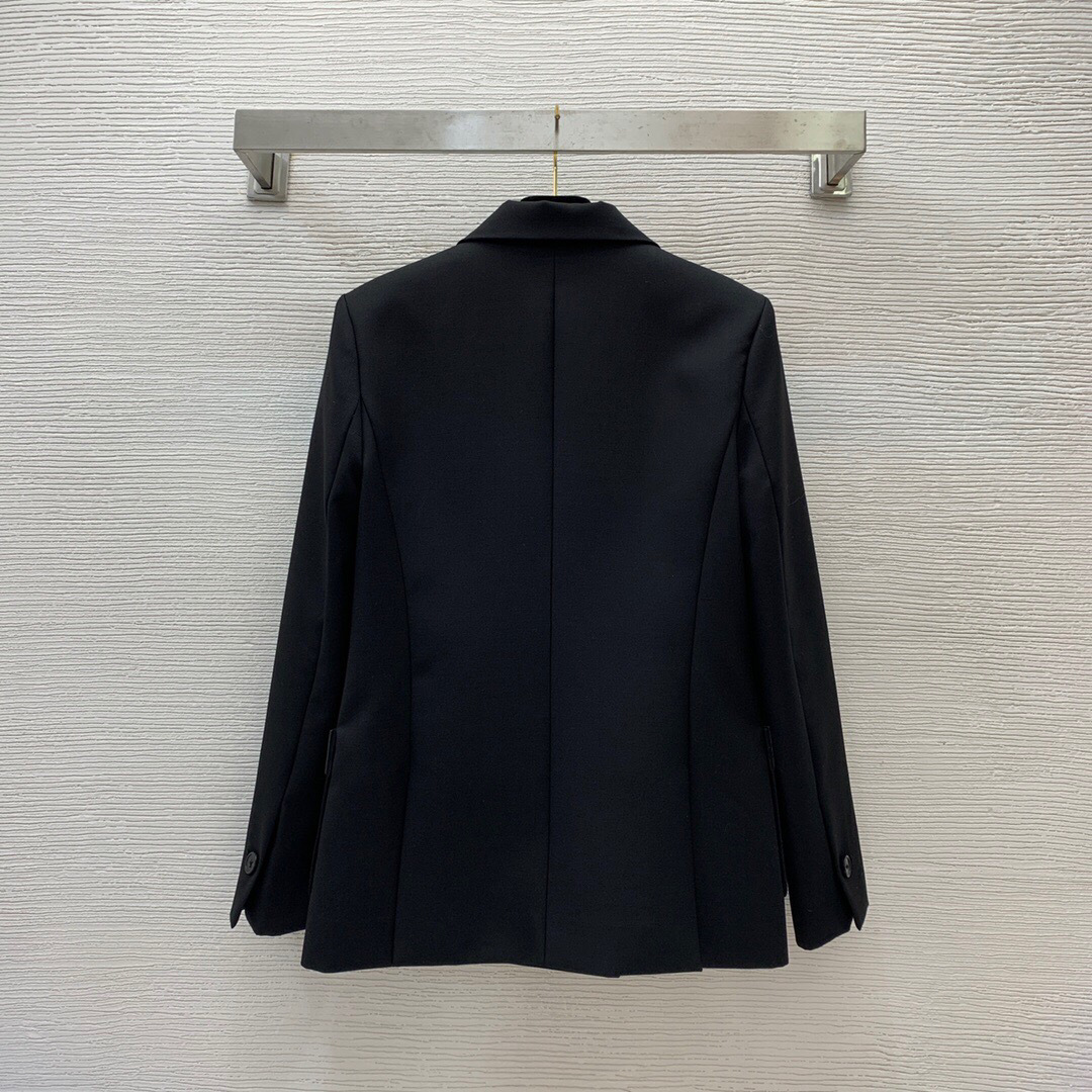 101 2023 Autumn Milan Runway Coat Jackets Long Sleeve Lapel Neck White Black High Quality Button Fashion Womens Clothes baliG23082943