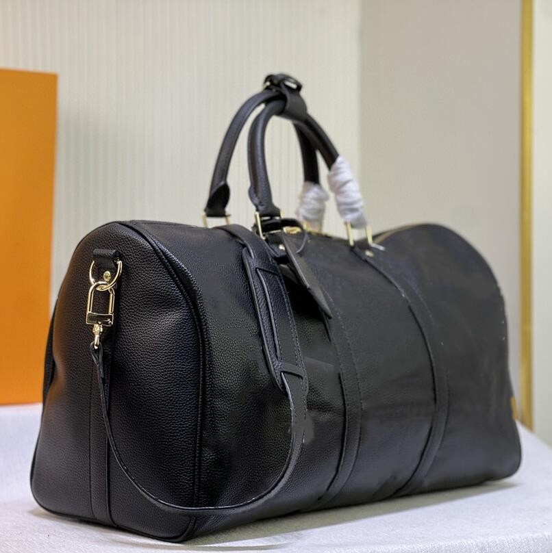 حقيبة أمتعة مصممة 45 سم سعة كبيرة السفر حقيبة اليد حمل النساء والرجال الحقيقية الكتف الأزياء حقيبة السفلية حقيبة لياقة لياقة البدنية