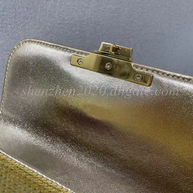 Premium Leather Fashion Women's Shoulder Bags with Gold Metal Hardware Messenger Bag