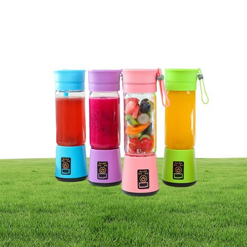 Electric Juicer Portable USB Electric Juicer 4 Blender Rechargeable Juicer Bottle Fruit Vegetable Personal Blender 380ml Outdoor J9642287