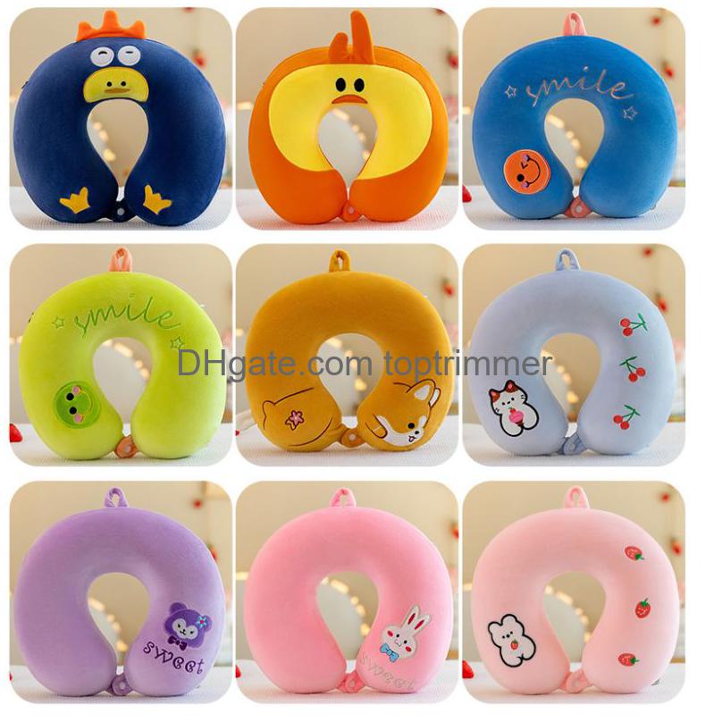 Memory Cotton U-shaped Cartoon Pillow Travel Pillow Lunch Nap Cervical Neck Protection Pillow 30X30cm