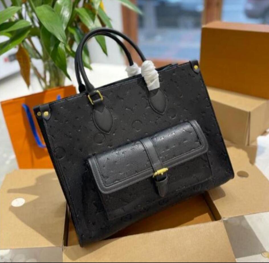 Designer präglade svarta totes väskor faller för dig axel crossbody väska handväskor svart grädde lyxig shopping tote kvinnor tote väska m46154 4 färger