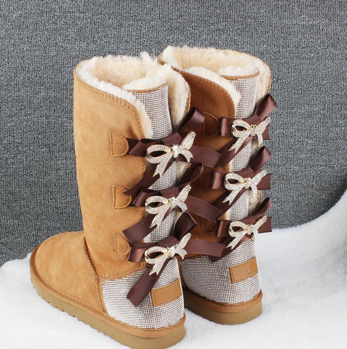 2024 Kobiety śnieżne buty średniej rurki moda ciepłe męskie bawełniane buty Bowknot Wiersze