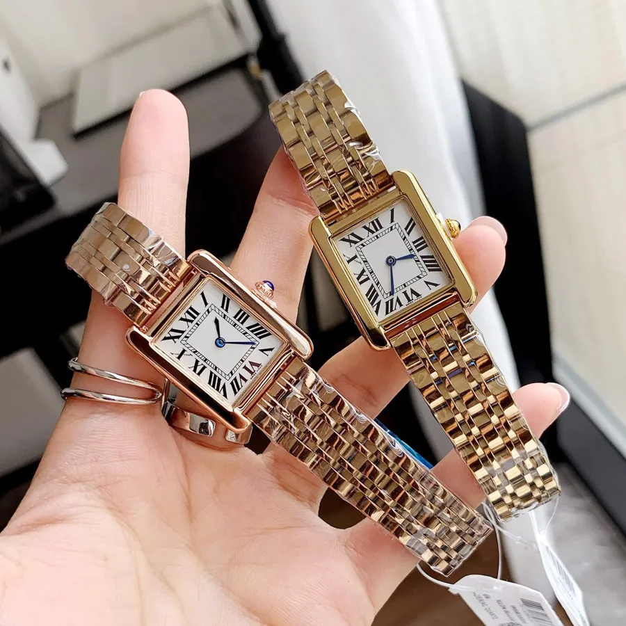 Fashion Brand Watches Women Girl Rectangle Arabic Numerals Dial Style Steel Metal Good Quality Wrist Watch C64