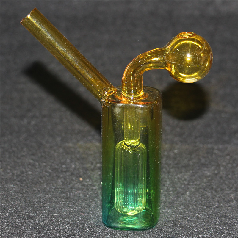 Mini brûleur à mazout en verre Bong barboteur fumer conduite d'eau dab rig bong cendrier narguilé avec trou de carburateur tuyau de brûleur à mazout détachable