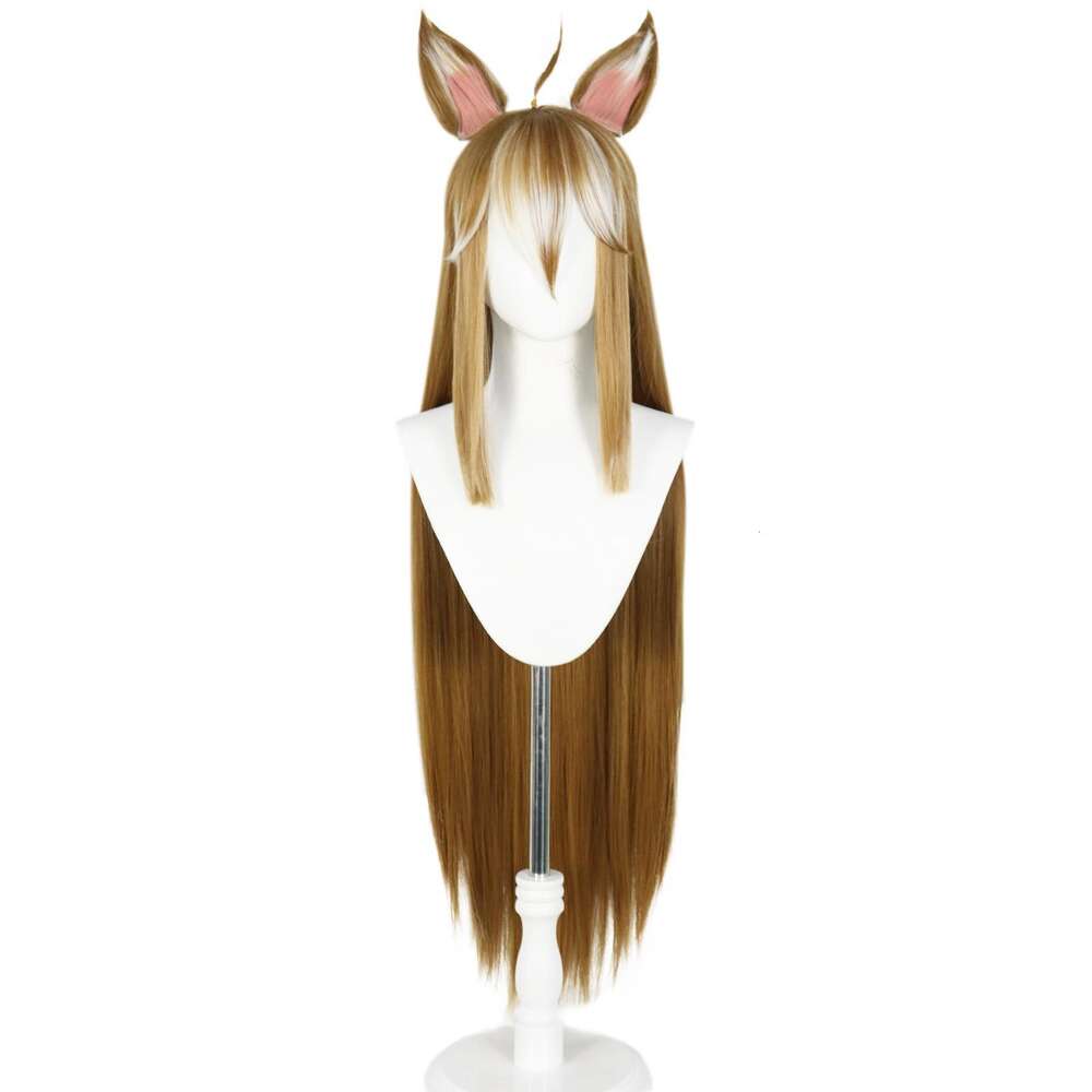 アニメゲームGenshin Impact Miss Wig Gorou Groudient Long Hairs Hairpin Free Wig Cap MS Hina Cosplay