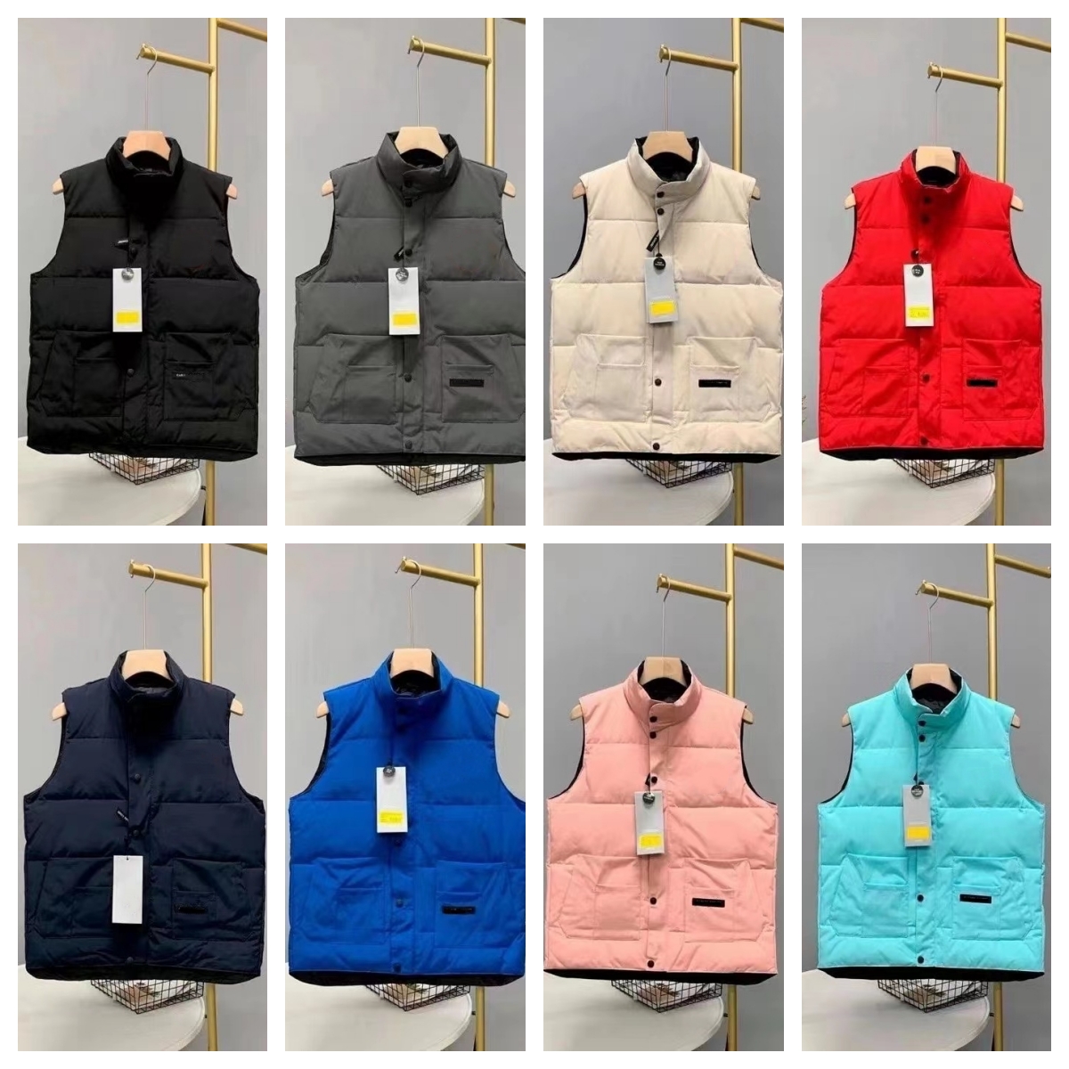 2023 nuovi uomini di inverno marchio di abbigliamento gilet giacca calda giacca senza maniche gilet casual giacca antivento cerniera da uomo piumino d'oca gilet